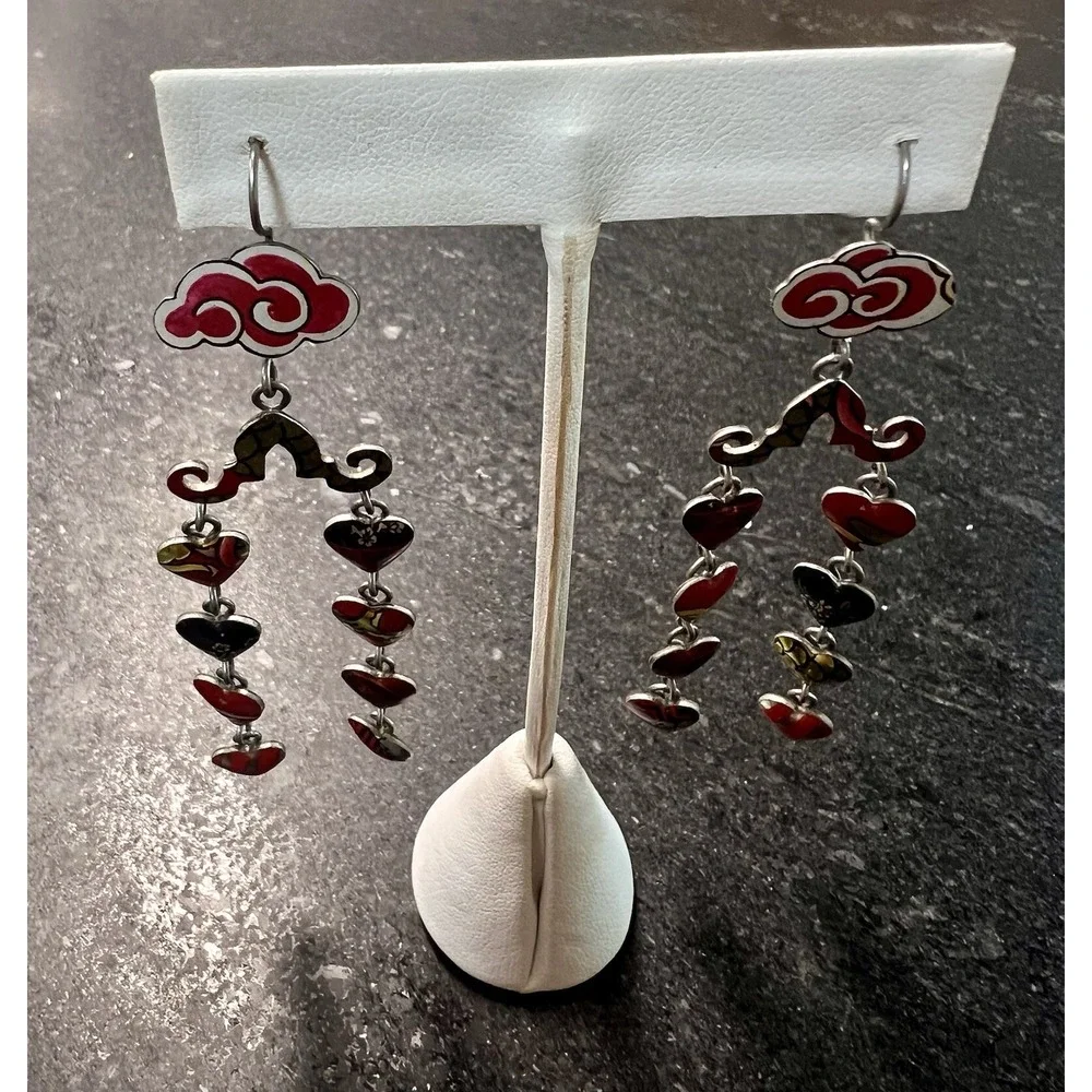 Enameled‎ Copper Asian Inspired Artisan Handcrafted Necklace & Earrings